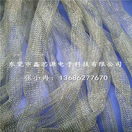 不锈钢钩织屏蔽网套蒙乃尔金属丝屏蔽条304不锈钢针织网套屏蔽网图片