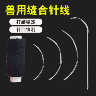 猪羊缝合针兽用缝合线不锈钢手术针兽医兽医器械宠物剪刀套装大号