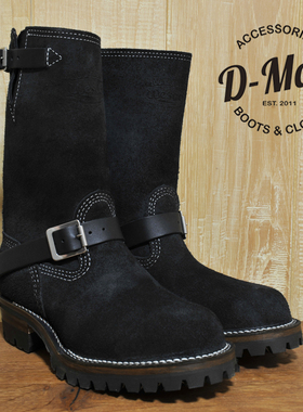 Wesco boots Boss 黑色翻毛拼正面 工程师款 工装靴/鞋型 ◆D-Man
