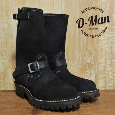 Wesco boots Boss 黑色翻毛拼正面 工程师款 工装靴/鞋型 ◆D-Man