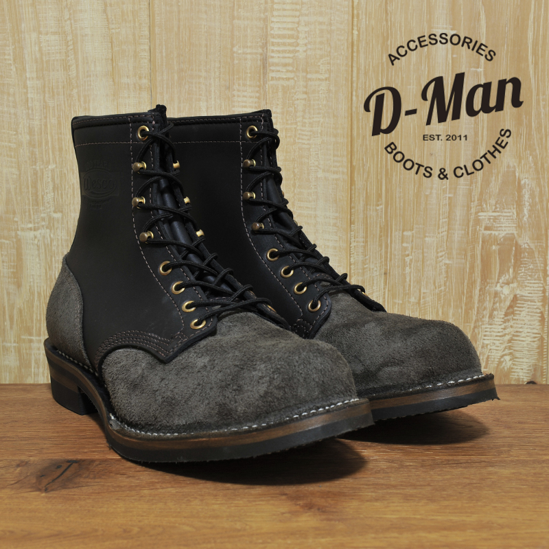 WESCO工装靴翻毛光面拼色