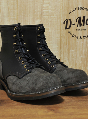 Wesco boots Warren 木炭灰色翻毛皮拼黑色 工装靴/鞋型 D-Man