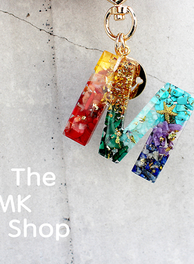 原创定制26字母数字彩虹汽车钥匙扣 包包挂件钥匙挂件钥匙环 车挂