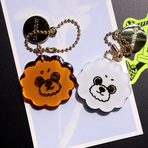 原创可爱比熊小狗钥匙扣挂件