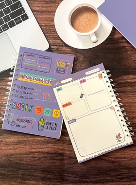 To do planner英文日程本自填日期线圈本计划本planner简约笔记本