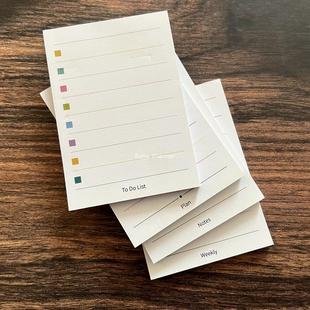 便签本无粘性彩色留言本记事本计划本可撕拍纸本周计划备忘录简约