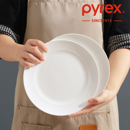 Pyrex康宁纯白骨瓷盘子家用菜盘2025新款高级感陶瓷餐具餐盘碟