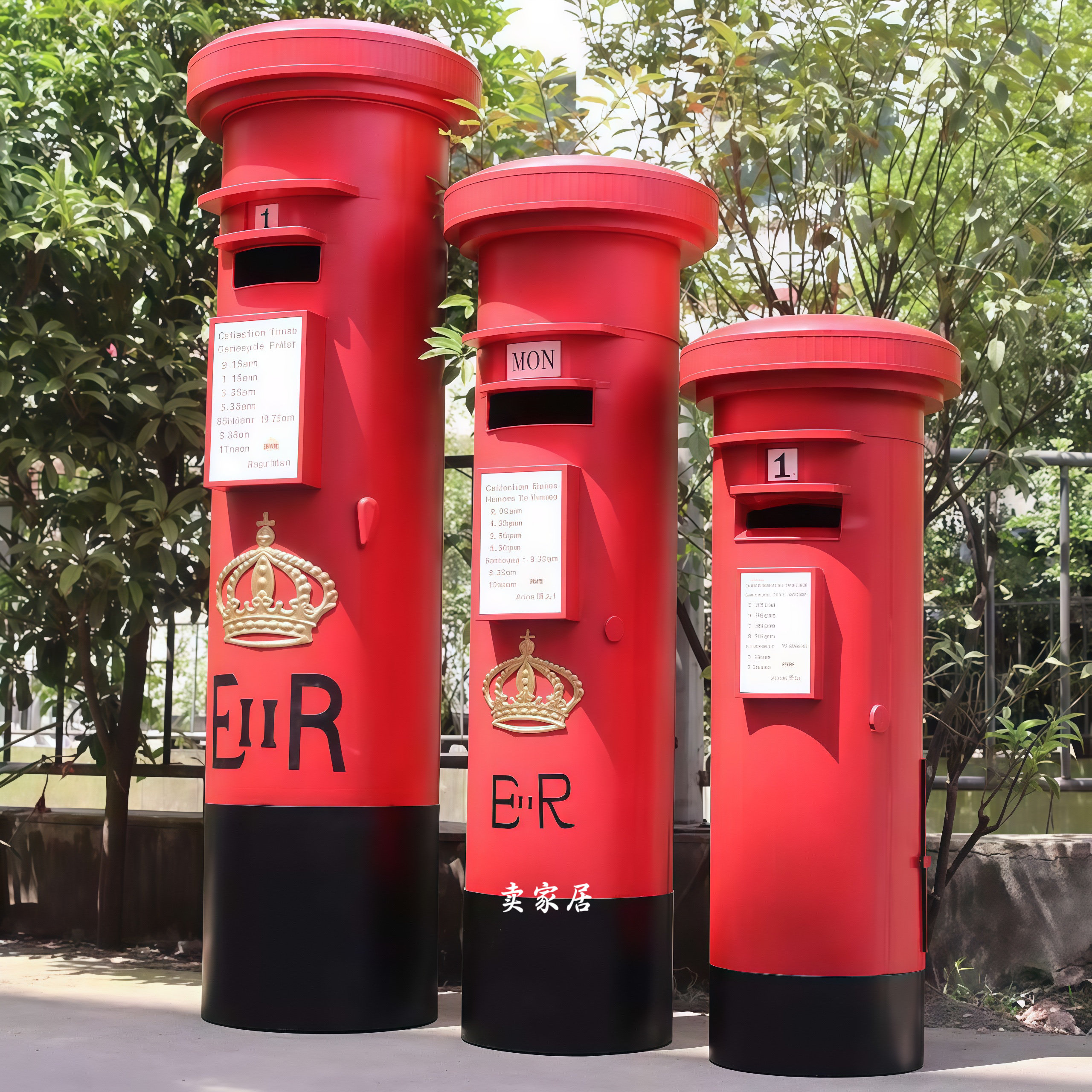 英国邮筒特大号模型 复古邮箱信箱 铁艺摆件 酒吧咖啡厅装饰品