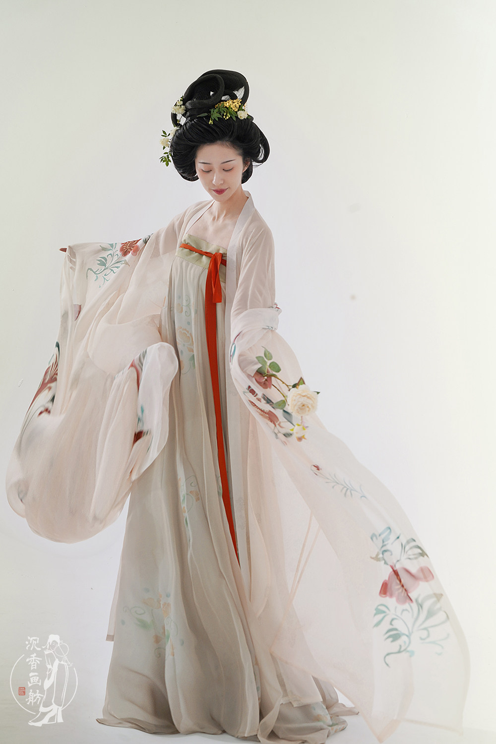 【沉香画舫】【杏花天·齐胸】复原唐制衫裙高腰襦裙显瘦大袖衫