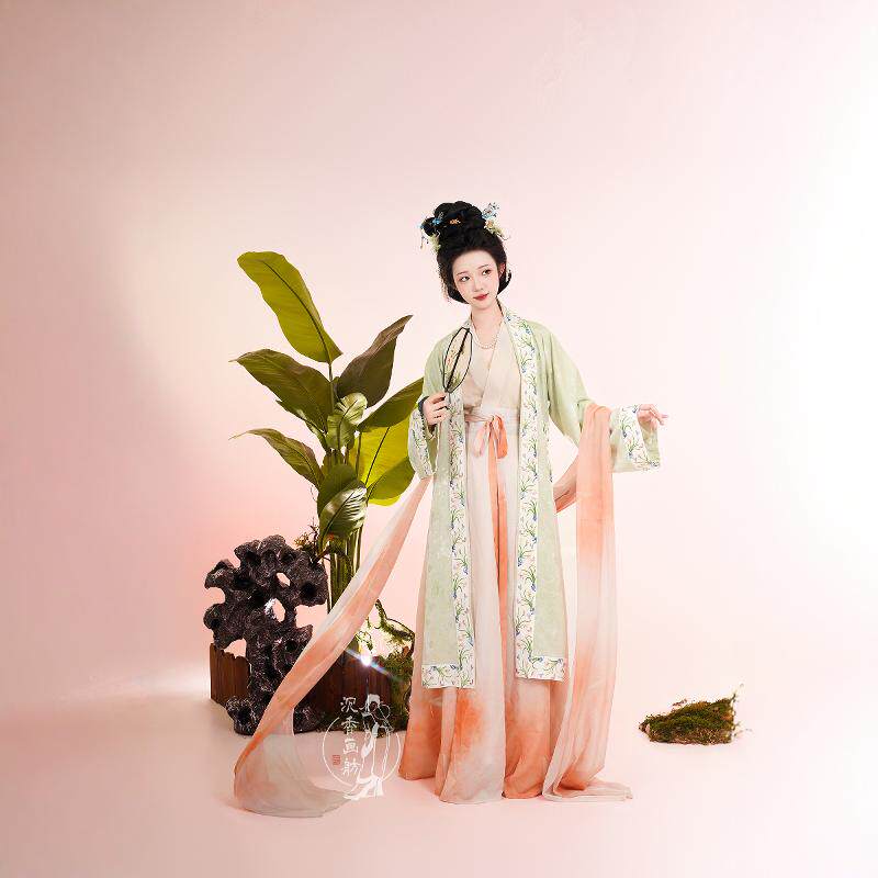 【沉香画舫】【翠微】宋褙子圈花提花素色绣花复原汉族传统服饰