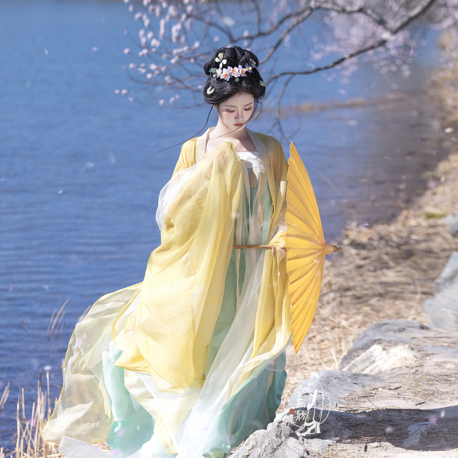 【沉香画舫】【松杏大袖版】复原汉服隋唐制齐胸破裙交窬裙真丝