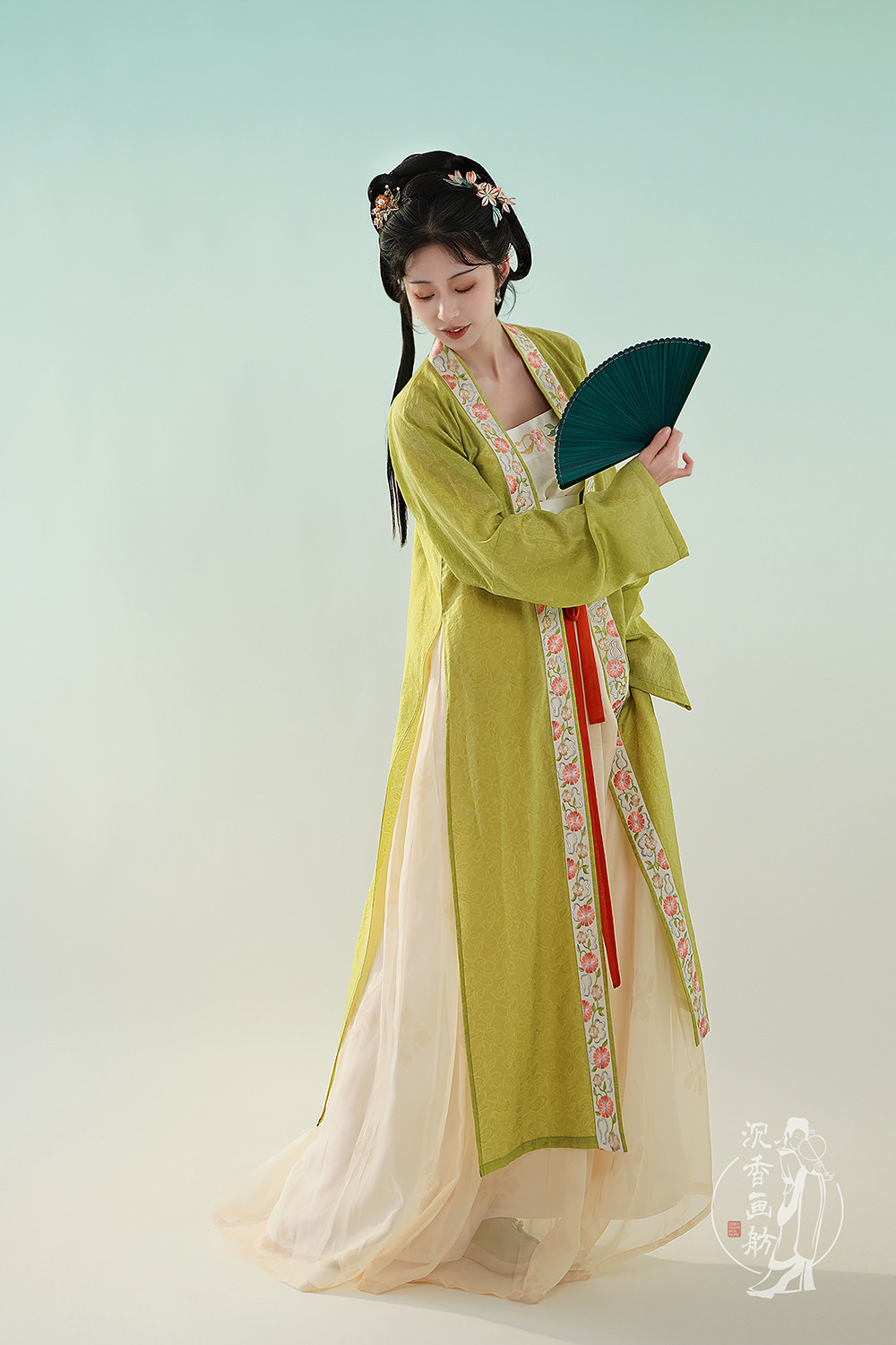 【沉香画舫】【春归】宋褙子圈花提花素色绣花复原汉族传统服饰