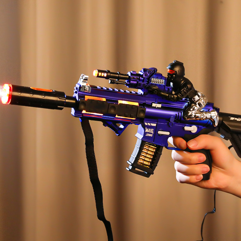 儿童玩具喷雾声光枪3岁4男孩音乐电动冲锋6仿真2高级黑科技5手枪7