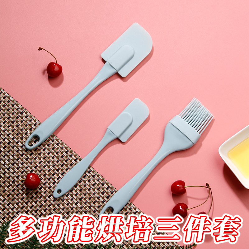 食品级硅胶刷油神器烧烤洛饼煎饼小油刷耐高温刮刀抹刀烘焙 3件套
