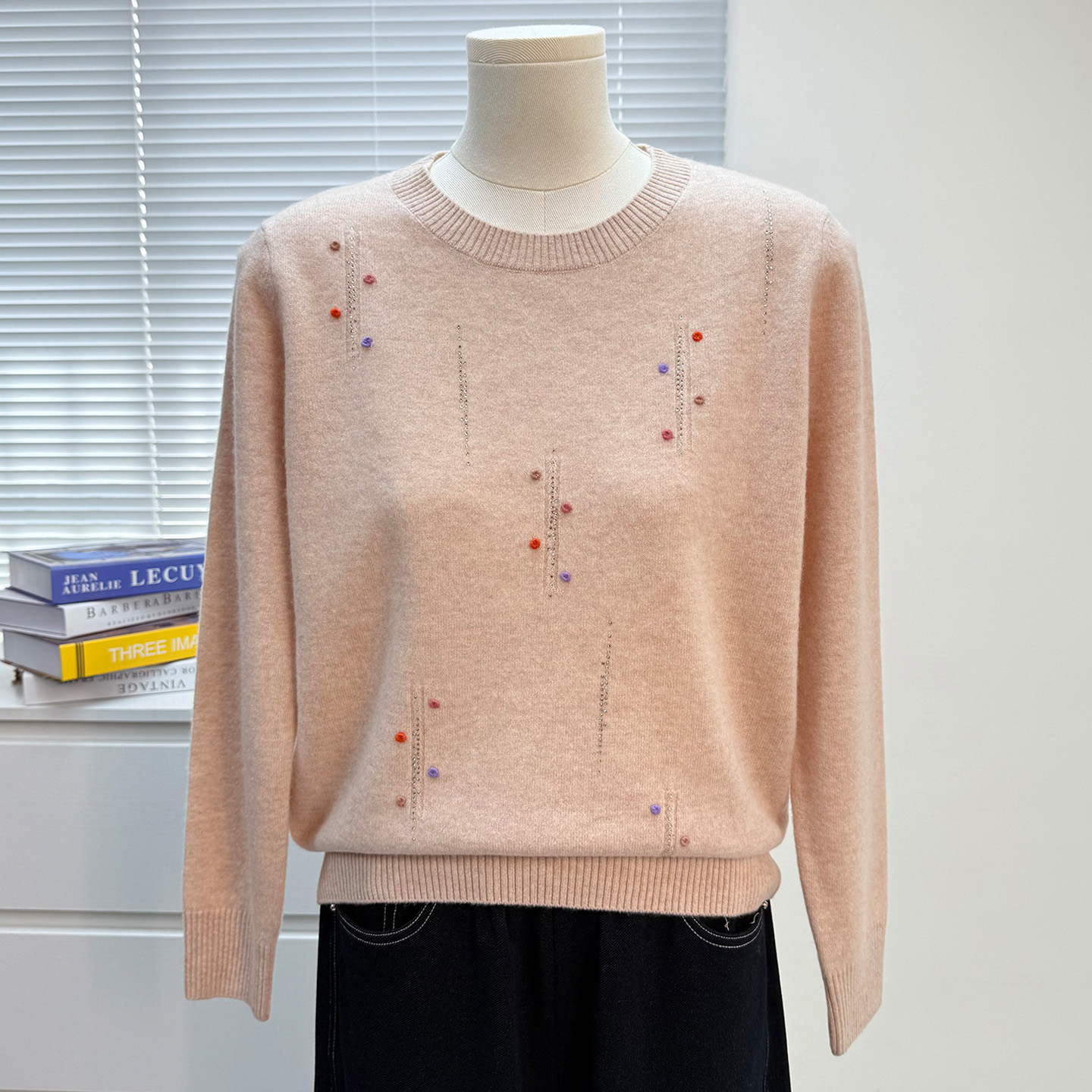 妈妈装羊毛衫女100纯羊毛秋冬洋气毛衣中老年女装宽松打底衫上衣