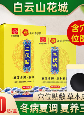 白云山三伏贴敷冬病穴位送穴位图