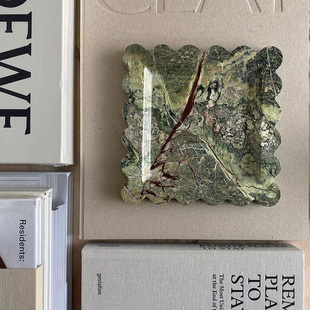 法式 侘寂风天然大理石托盘设计师样板间客厅卧室桌面香薰托盘