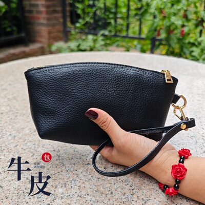 新款真皮手拿包小包高级感手挽包