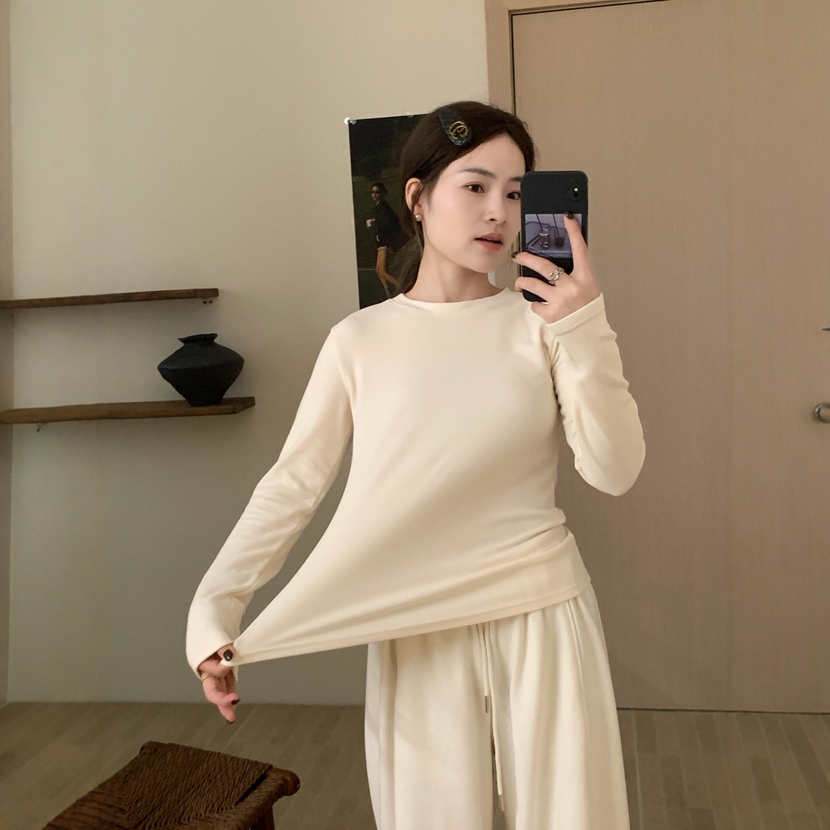 此外圆领羊绒柔软弹力打底衫