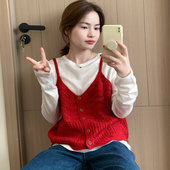 此外 上衣潮 穿搭个性 镂空针织吊带马甲女2026年春季 叠穿背心韩版