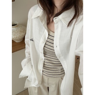 新款 此外 女2026春季 翻领衬衫 百搭防晒衬衣慵懒松弛感潮 纯色薄款