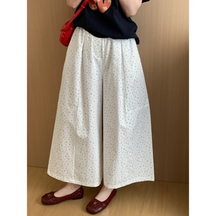 纯色气质宽松裤 此外 新款 女2026春季 裙纯色百搭 碎花松紧腰阔腿裤