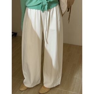 绑带纯色温柔气质休闲裤 减龄裤 女2026春季 百搭直筒裤 子 新款 此外