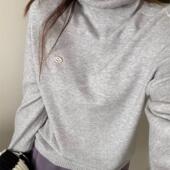 此外 潮 打底保暖毛衣针织衫 堆堆领柔软针织打底衫 女宽松秋冬新款