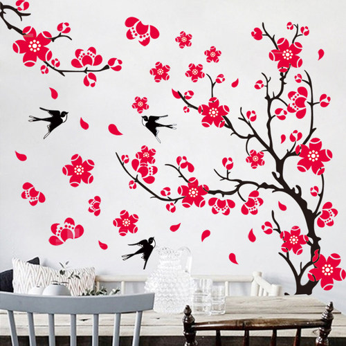 自粘墙贴梅价格 自粘墙贴梅图片 星期三