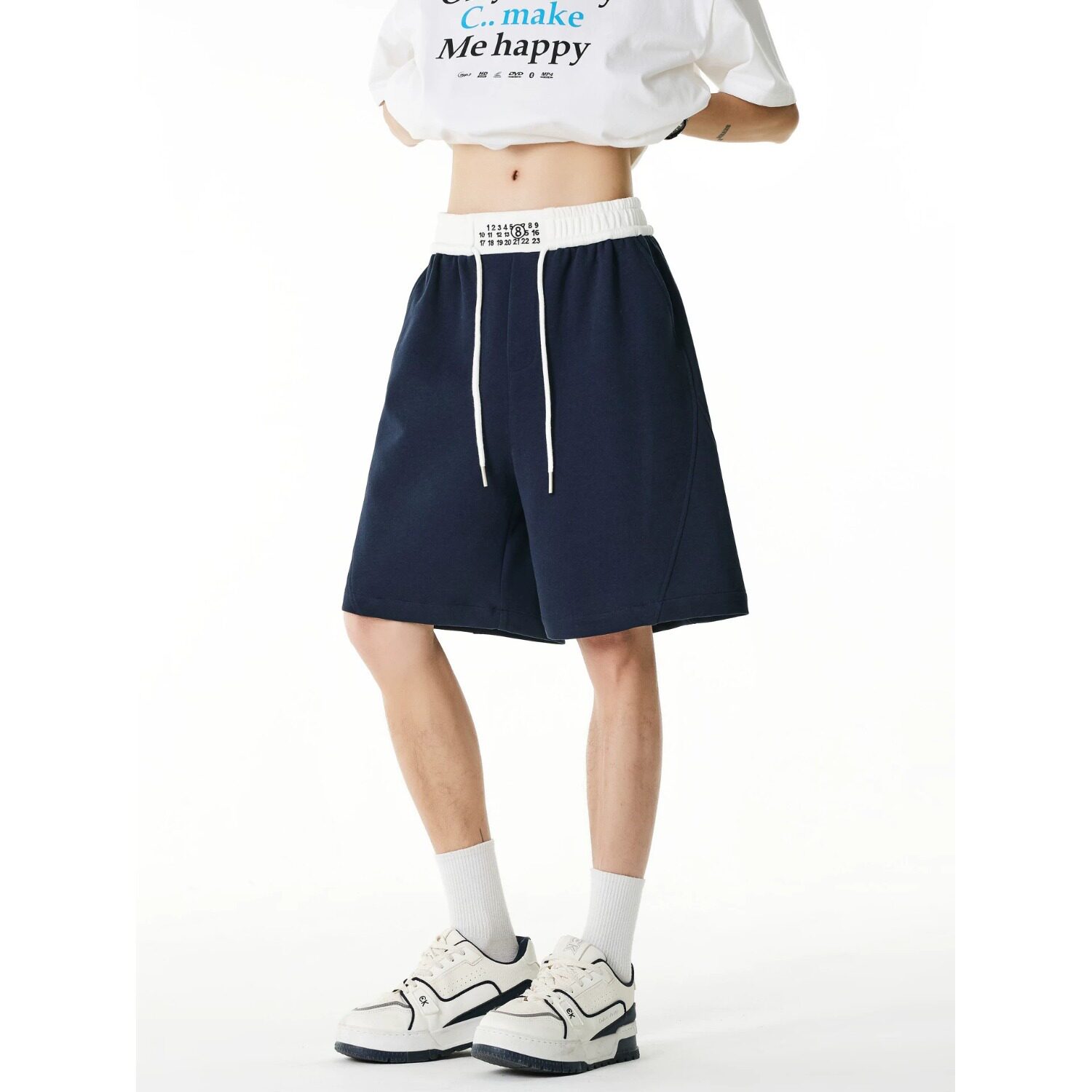 藏青色美式运动短裤男夏季户外跑步健身训练裤子休闲篮球四五分裤