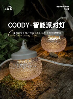 COODY智能派对灯户外露营氛围灯防水彩色温调节营地灯