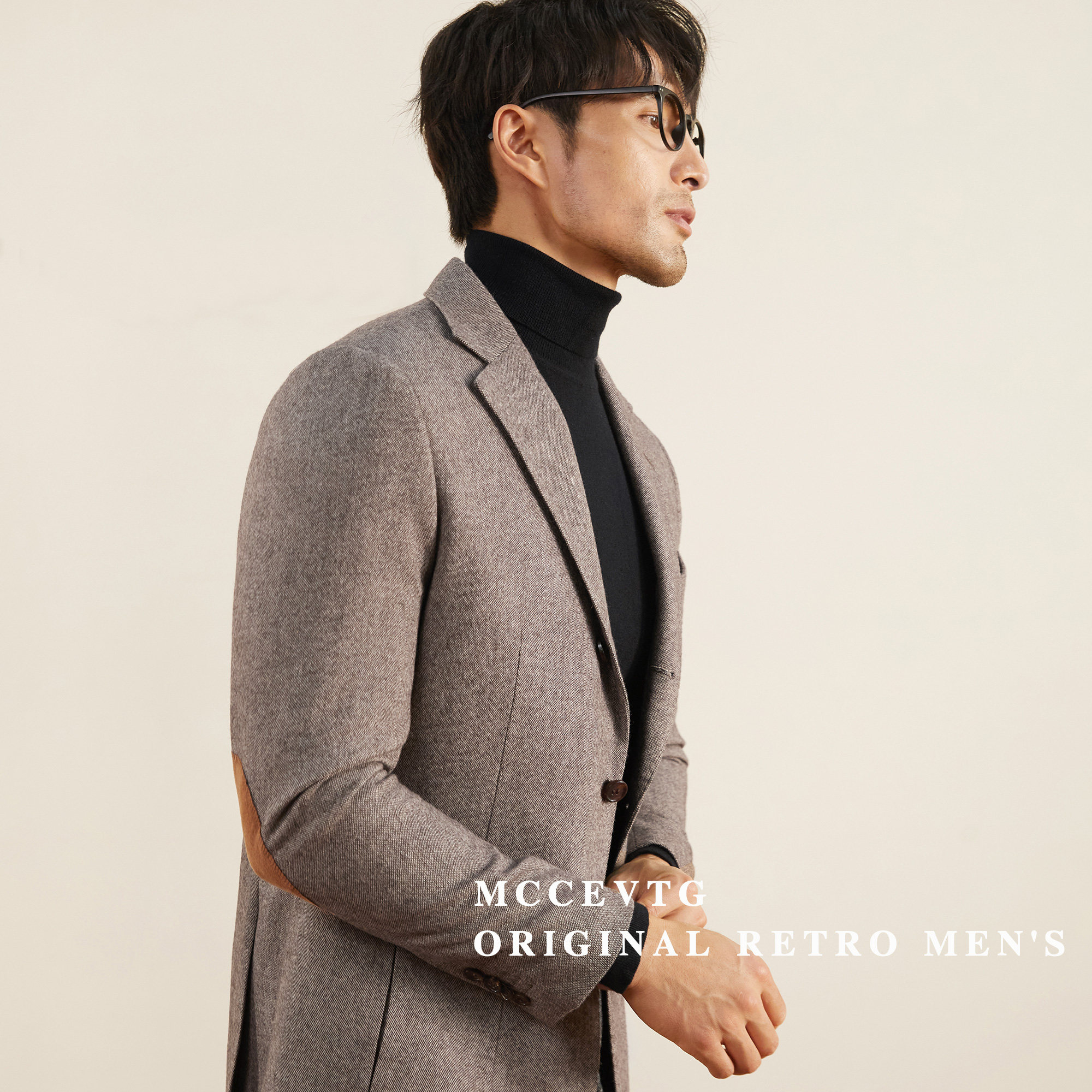 MCCEVTG羊毛钢花呢西装外套男
