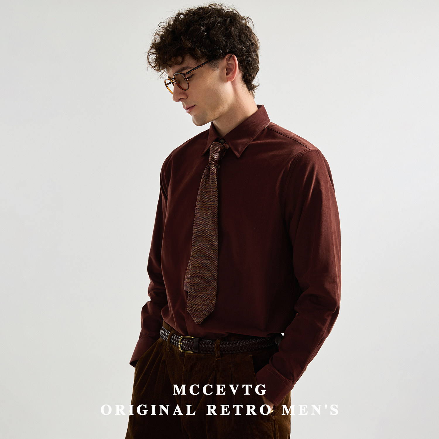MCCEVTG意式老钱风 灯芯绒衬衫男士长袖通勤休闲商务保暖衬衣冬季