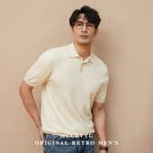 马球Polo衫 针织衫 男士 纯色休闲修身 t恤 翻领短袖 MCCEVTG桑蚕丝意式