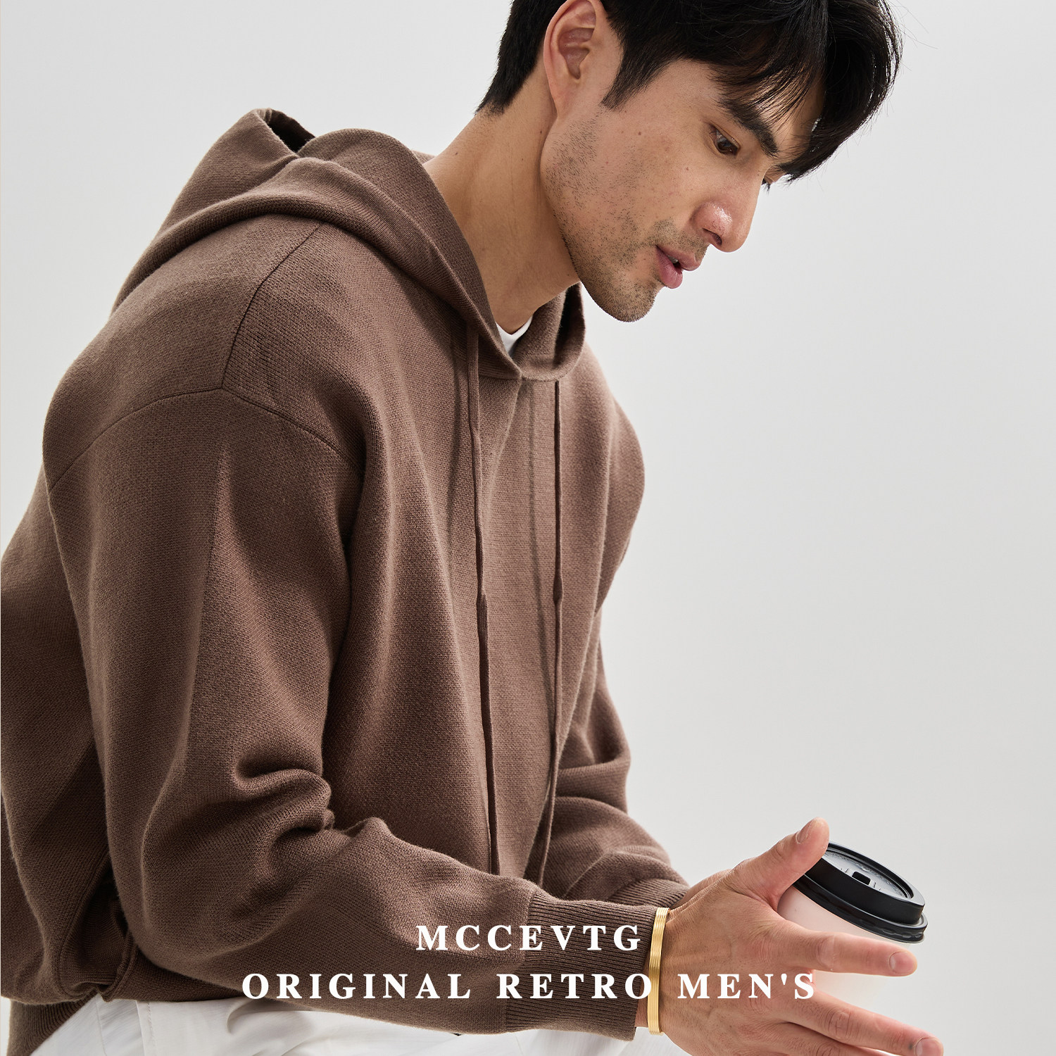 MCCEVTG美式加厚纯色卫衣连帽宽松休闲复古cleanfit针织外套秋冬,男装,卫衣,淘宝优惠券,粉丝福利购,淘宝优惠卷