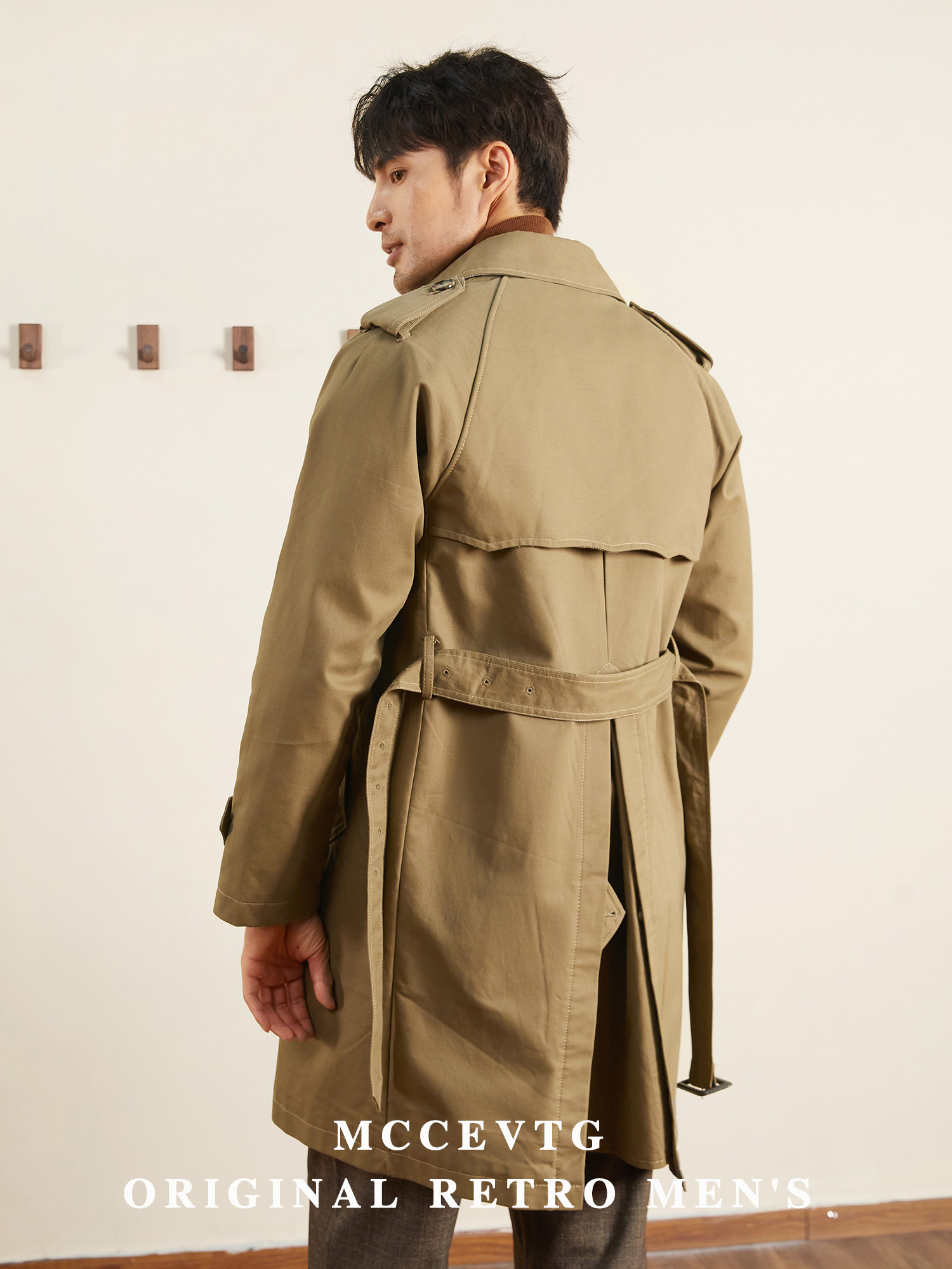 MCCEVTG GERMAN COTTON GABARDINE TRENCH COAT MENS BRITISH STYLE SUIT MID-LENGTH GERMAN COAT MEN