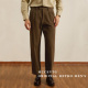 裤 MCCEVTG 子男双褶直筒 法式 复古工装 斜纹棉那不勒斯休闲西裤 男士
