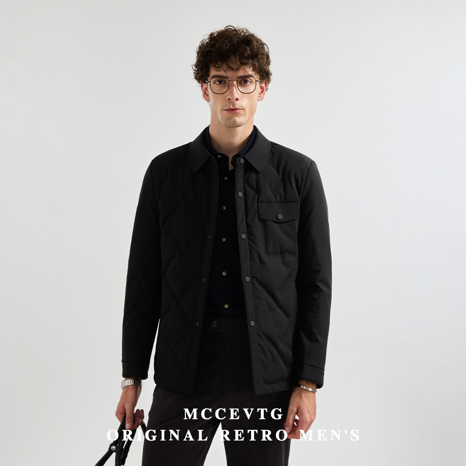 商务通勤翻领羽绒服青年休闲