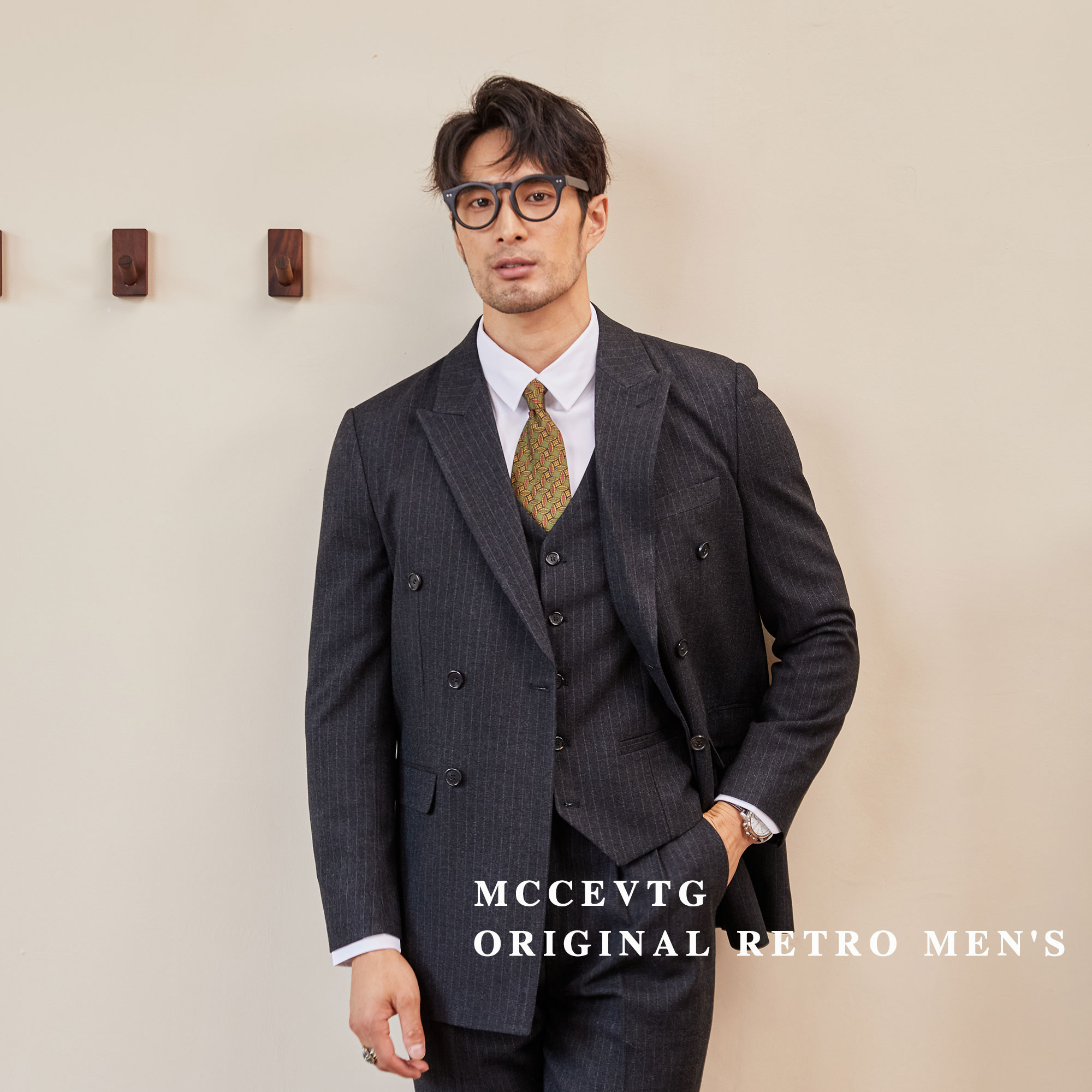 MCCEVTG商务正装免烫条纹西服男