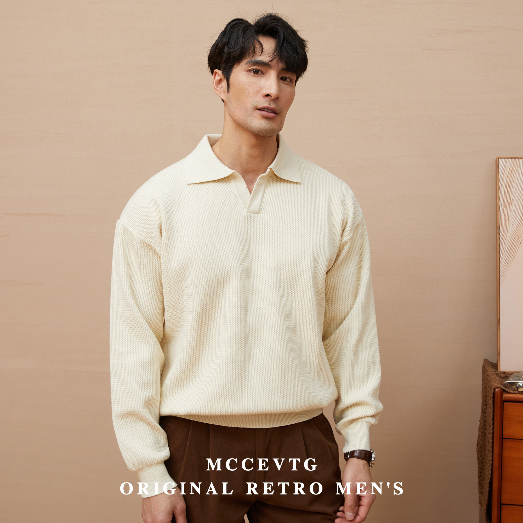 MCCEVTG秋冬海鸥领加厚针织衫男