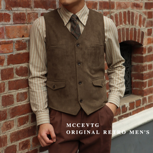 MCCEVTG复古灯芯绒工装男背心厚