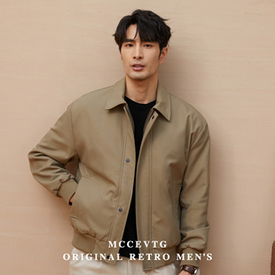 MCCEVTG意式 商务通勤高端外套春 老钱风东丽记忆面料翻领夹克男士