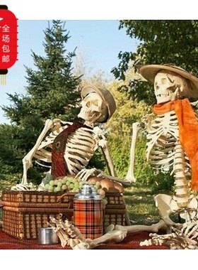 包邮170cm逼真塑料骷髅骨架  恐怖鬼屋装饰道具 密室逃脱骨架道具