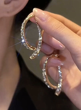 新款潮韩国气质网红925银针耳钉女法式ins小众设计高级感轻奢耳环