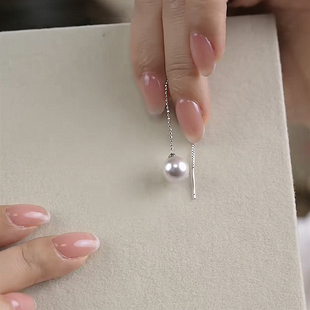 经典曼塔玫瑰珍珠长款耳线优雅气质新中式轻奢百搭灵动超仙耳饰女