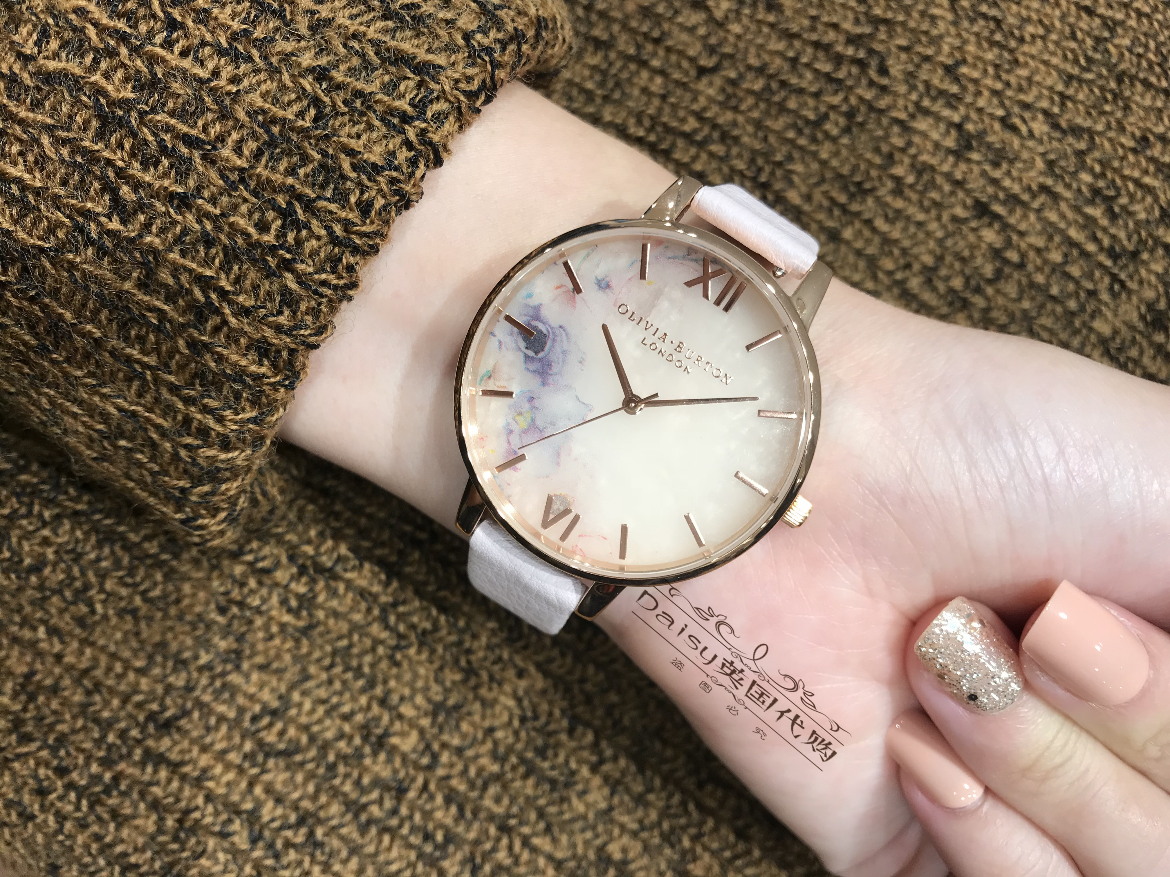 轻奢腕表Olivia Burton正品英国粉水晶大理石ob手表女生日礼物