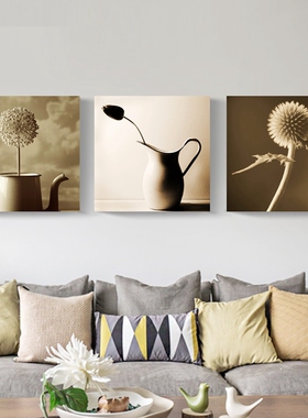 北欧客厅装饰画抽象三联画 沙发背景墙挂画 现代卧室餐厅无框挂画