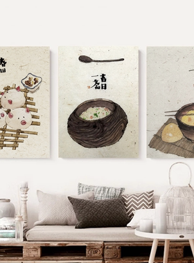 新中式客厅装饰画沙发背景墙三联画餐厅挂画现代简约卧室壁画墙画