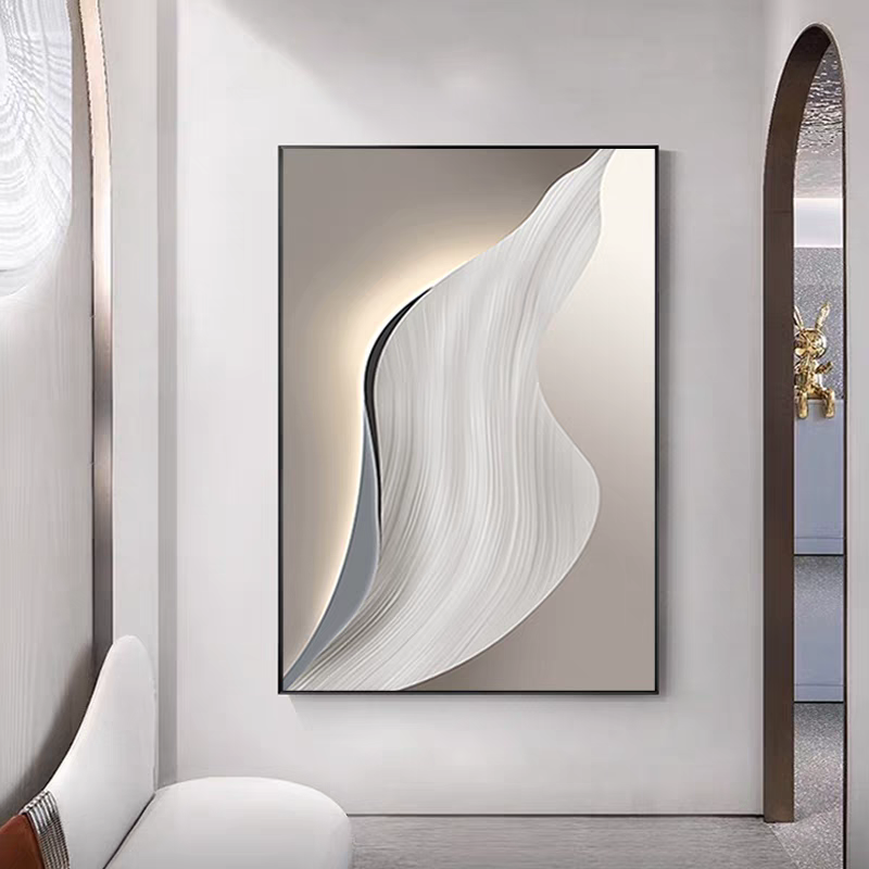 极简装饰画现代轻奢落地画几何高级感黑白玄关客厅餐厅背景墙挂画
