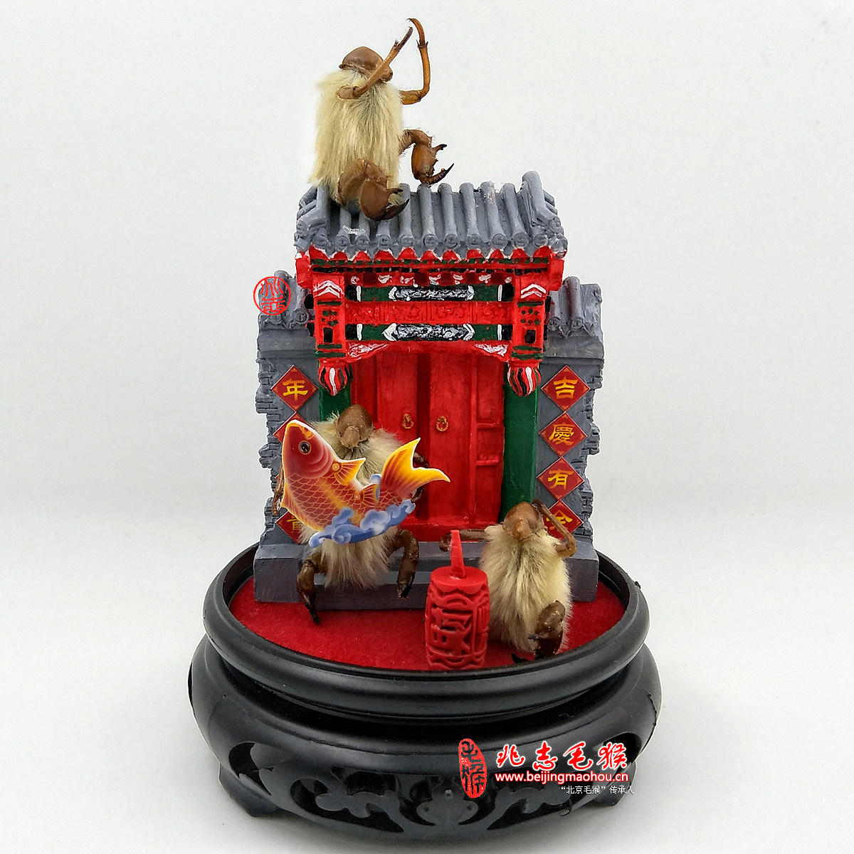 老北京毛猴民间特色工艺品创意送礼礼物礼品年年富贵吉庆有余